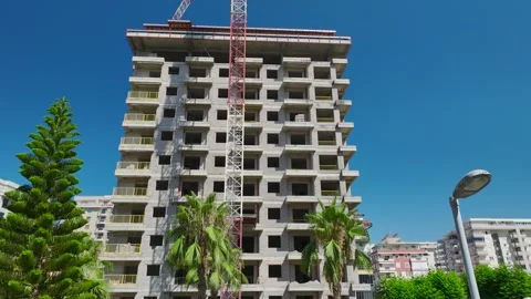 Drone footage of a construction site under construction Stock Footage 330659480
