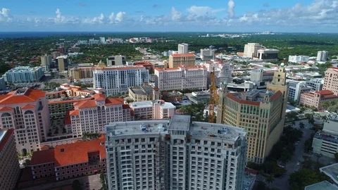 Drone footage Coral Gables Miami Florida 4k Stock Footage
