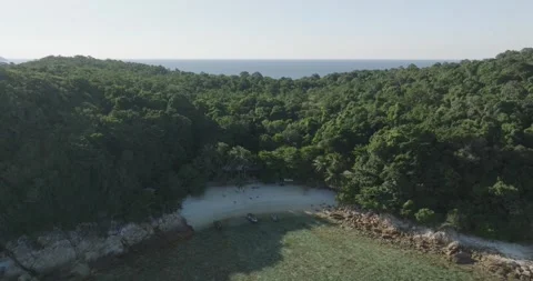 Drone Footage of Coral Reefs and Tropical Seas in Perhentian Islands, Malaysia Stock Footage 288605341