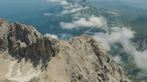 Drone footage of Corno Grande, Gran Sasso Abruzzo Italy 4K Stock Footage 210426331