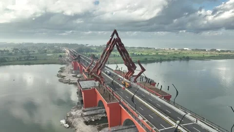 Drone Footage of Cultural Bridge on Java South Road Stock-Footage 311386456