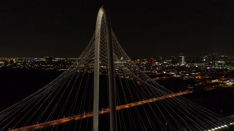 Dallas by night, Texas  4K drone footage 