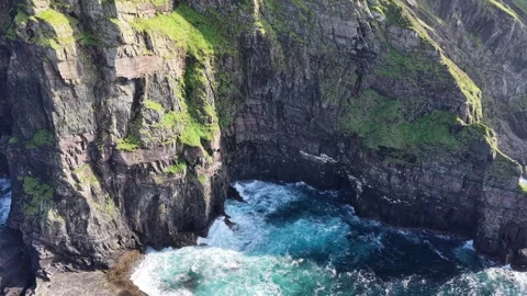 Drone footage of dramatic Irish rocks. Stock Footage 342667615