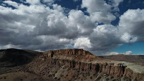 Drone Footage Of Dramatic Sky And Clouds Rolling Over Patagonia Cliffs 스톡 동영상 332599787