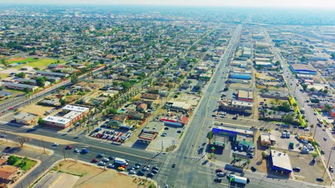 Drone footage of eastern Calexico highlighting residential neighborhoods Stock Footage 325262502