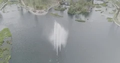 Drone Footage in Echo Park Lake Los Angeles Stock Footage