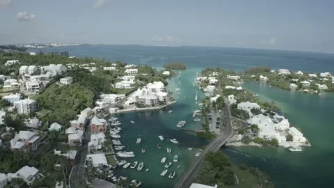 Drone Footage of Flatt's Bermuda Stock Footage 167713784