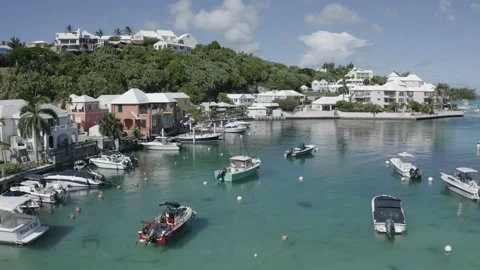 Drone Footage of Flatt's Bermuda Stock Footage 167716104