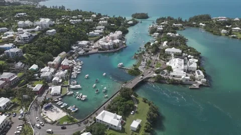 Drone Footage of Flatt's in Bermuda Stock-Footage 313843268