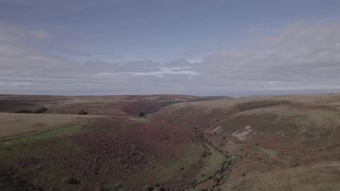 Drone footage of flying over fields and hills, 5k, D-LOG, 24fps Stock Footage 277227964