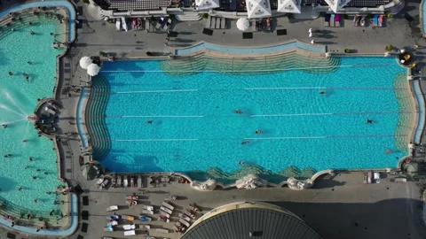 Drone Footage Flying over Pool Stock Footage 196875974