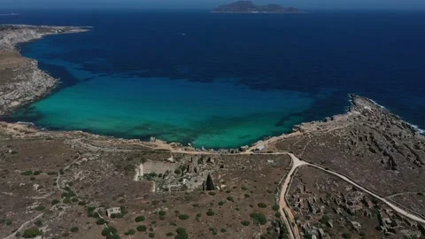 Drone footage flying of the wonderful blu sea of Fabignana coast Stock Footage 227174553