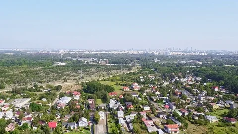 Drone footage of forest edge in Kampinos National Park in Poland. 스톡 동영상 106988017