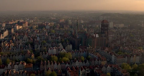 Drone footage of Gda?sk panorama. Stock Footage 106903245