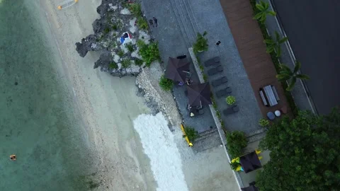 Drone footage going down in tent Stock Footage 258336761