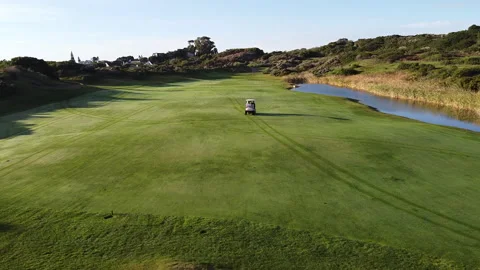 Drone footage of golf course 2 Stock Footage 199212094