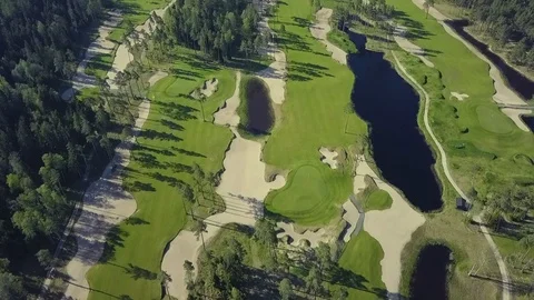 Drone Footage of a Golf Course Stock Footage 90100703