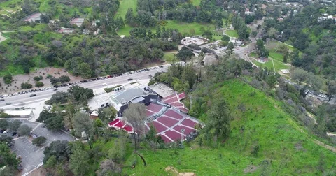 Drone Footage of Griffith Observatory Los Angeles Stock Footage 77051516