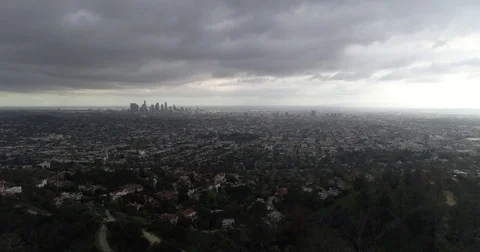Drone Footage of Griffith Observatory Los Angeles Stock Footage 77051540
