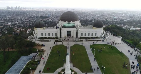 Drone Footage of Griffith Observatory Los Angeles Stock Footage 77051584