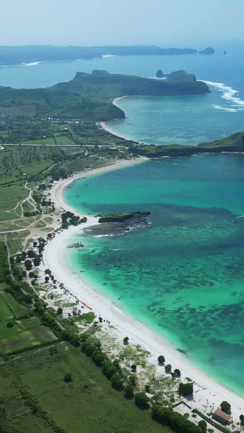 Drone Footage Highlighting Pristine Turquoise Waters And Lush Stock Footage 331749370