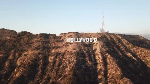 Drone Footage Of Hollywood Sign| LA, California - 4K Stock Footage