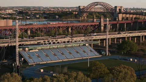 Drone footage of Icahn Stadium Vidéo 334904877