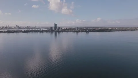 Drone footage of the iconic Blue Boat House in Perth, Western Australia Stock Footage 320101950
