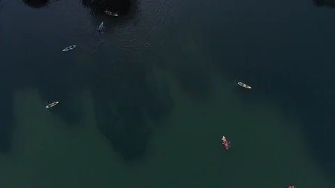 Drone footage of kayaking Stock Footage 124786455