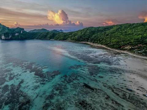 Drone Footage at Koh Phi Phi in Thailand Stock Photos