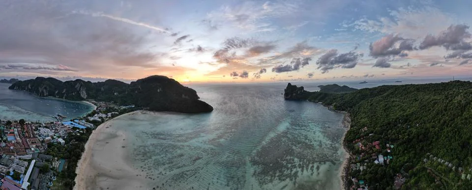 Drone Footage at Koh Phi Phi in Thailand Stock Photos