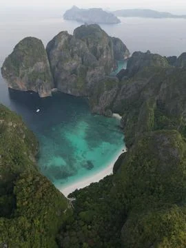 Drone Footage at Koh Phi Phi in Thailand Stock Photos