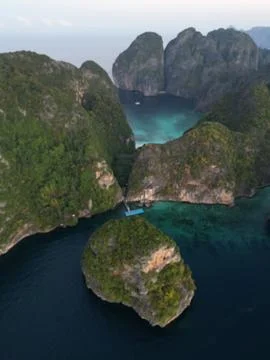 Drone Footage at Koh Phi Phi in Thailand Stock Photos