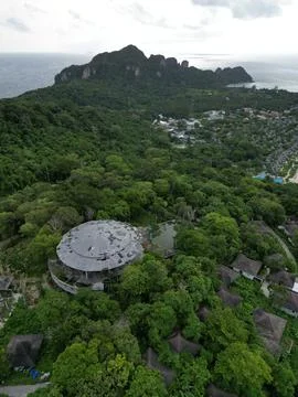 Drone Footage at Koh Phi Phi in Thailand Stock Photos