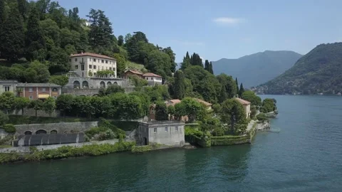 Drone footage of Lake Como, Italy Stock Footage