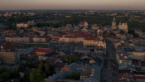 Drone footage of Lublin panorama. Stock Footage 106949375
