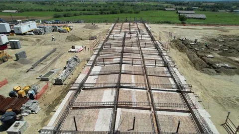 Drone footage of mansory construction Stock Footage 234956573