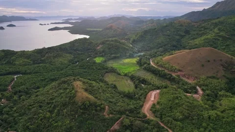 Drone Footage of Mountains in the philippines Stock Footage 243284533