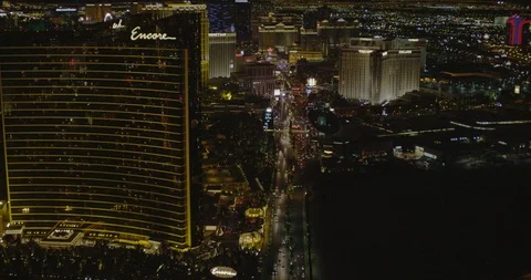 Las Vegas - 4K UHD Drone Video at Night 