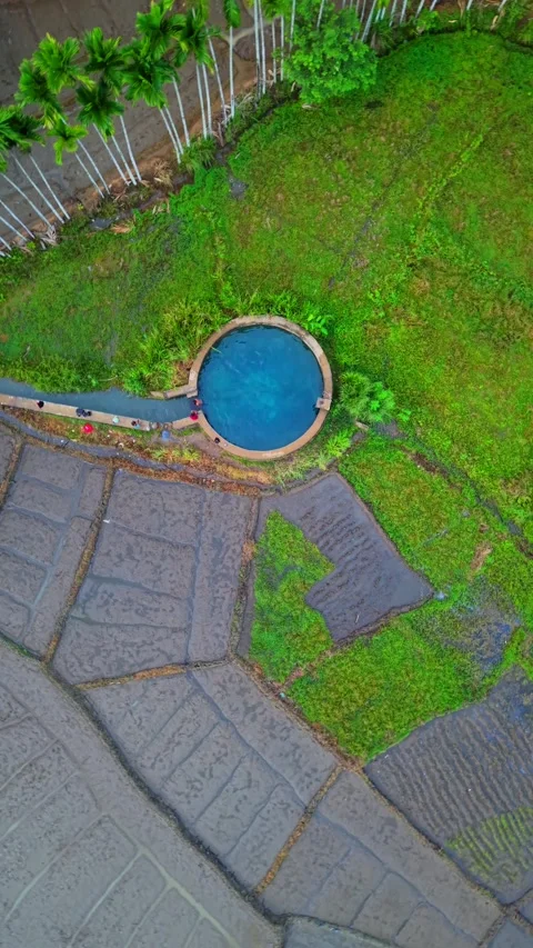 Drone Footage of Nil Diya Bubula Natural Pool in Julampitiya, Sri Lanka Stock Footage 345663137