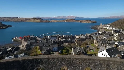 Drone footage of Oban Stock Footage 127172017
