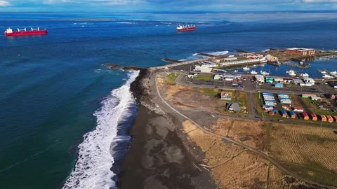 Drone Footage Ocean Waves Sandy Beach Westport Washington Stock Footage 268099599