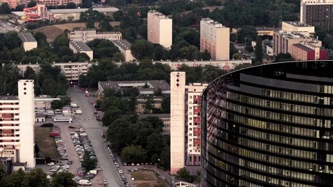 Drone footage of the office skyscraper. Stock Footage 108346464