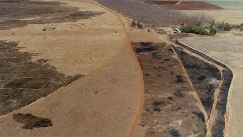 Drone Footage over Burned Fields co Stock Footage 118533493