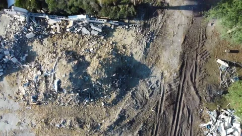 Drone footage over a construction zone Stock Footage 239488643