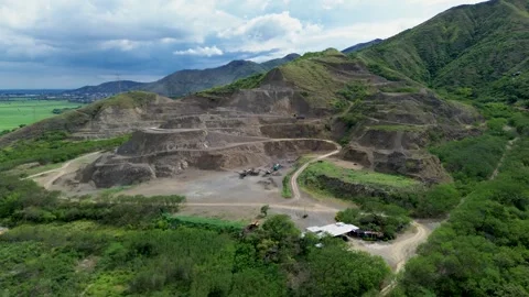 Drone Footage Over Massive Quarry Excavation Site Stock Footage 321506078