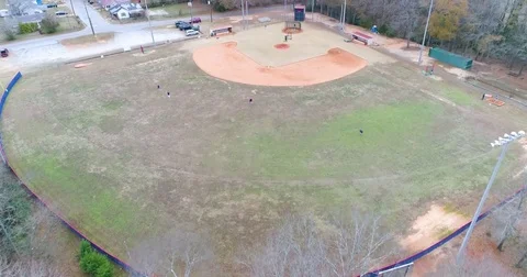 Drone footage over a old baseball field Video stock 81645174