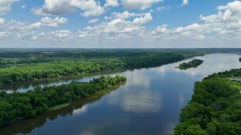 Drone Footage Over Potomac River at Algonkian Regional Park Stock Footage 342131885