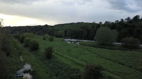 Drone footage over a river Stock Footage 109351389