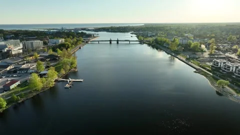 Drone footage over the river Stock Footage 275540957